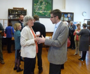 Dr Patricia Croot with Matthew Bristow at the launch in North Cadbury.