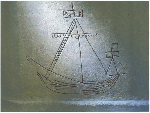 Ship graffito from Blakeney