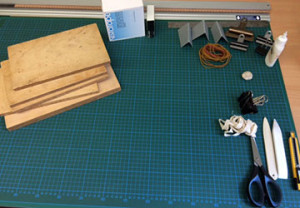 Repair materials and pressing boards in the new 'bindery'