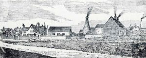 Pottery kilns at Nettlebed on the Chiltern uplands c.1900-10: woodcut from an unidentified source