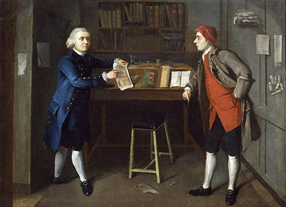 Painting of two cabinet makers from the V and A Museum